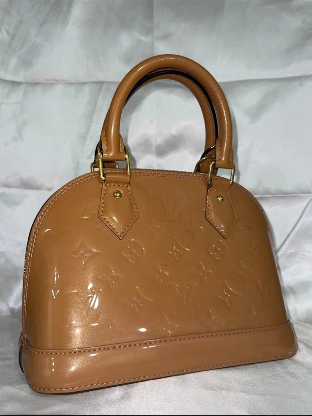 Louis Vuitton Caramel Patent Vernis Alma Satchel